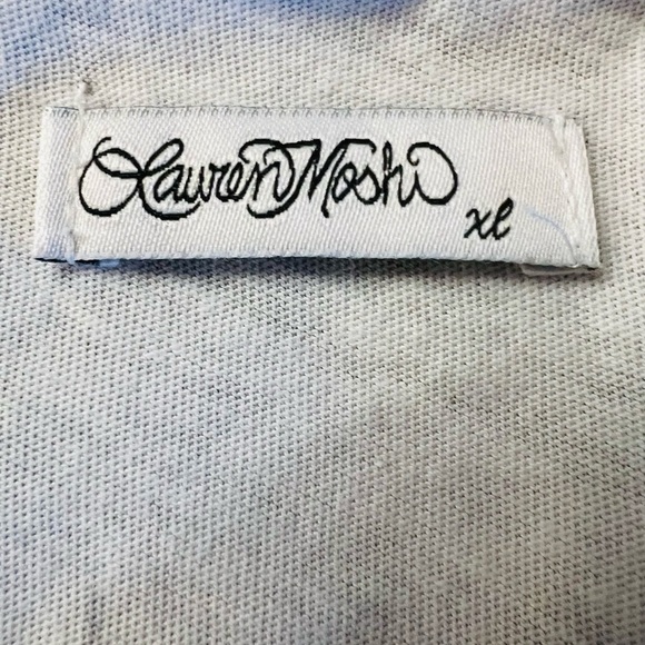 Lauren Moshi White Tee with Black Star and Lightning Bolt Size XL - Picture 2 of 11